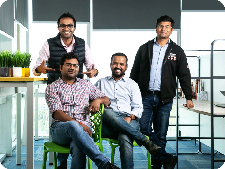 DeHaat founders (from left) Shashank Kumar, Amrendra Singh, Adarsh Srivastava and Shyam Sundar Singh